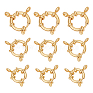 9Pcs 3 Styles Ion Plating(IP) 304 Stainless Steel Spring Ring Clasps, Ring, Real 24K Gold Plated, 12.5~23x4mm, Hole: 2.5mm, 3pcs/style(STAS-UN0052-55)