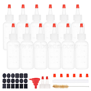 Plastic Graduated Squeeze Bottles, with Red Tip Cap, Sturdy Squirt Bottle for Ketchup, Sauces, Syrup, Dressings, Arts & Crafts, White, 3.6x9.2cm, Capacity: 60ml(AJEW-BC0001-02A)