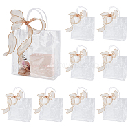 Valentine's Day BENECREAT 50Pcs Rectangle Transparent PVC Storage Bags with Handle, Gift Storage Bags, with 1 Roll Polyester Organza Ribbons, Clear, Bags: 202x198x0.5mm, Unfolded: 200x80x200mm, 50pcs; Ribbon: 35x0.5mm, about 10 yards/roll(ABAG-BC0001-56)