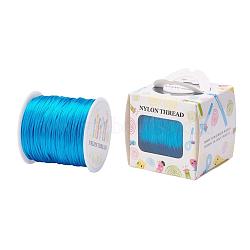 Nylon Thread, Rattail Satin Cord, Dodger Blue, 1.0mm, about 76.55 yards(70m)/roll(NWIR-JP0010-1.0mm-374)