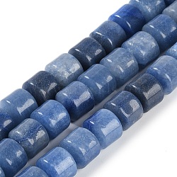 Dyed & Heated Natural Blue Aventurine Beads Strands, Column, 10x10mm, Hole: 1.4mm, about 40pcs/strand, 15.47 inch(39.3cm)(G-L604-E02-01)