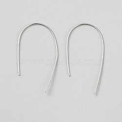 Sterling Silver Ear Wire, Platinum, 39x21x0.9mm(STER-WH0061-72P)