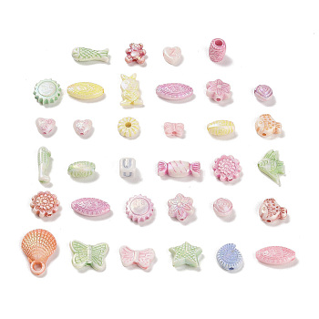 Plastics Beads, Craft Beads,  Mixed Shape, Mixed Shapes, 5.5~18x7.5~15x3.5~7mm, Hole: 1.4~3mm, 1470pcs/500g