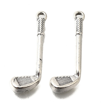 Tibetan Style Alloy Pendants, Cadmium Free & Lead Free, Golf Club, Antique Silver, 26x9x3mm, Hole: 1.5mm, about 537pcs/500g