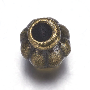 Tibetan Style Spacer Beads, Metal Alloy Beads, Lead Free & Nickel Free & Cadmium Free, Antique Bronze Color, Barrel, Size: about 4mm in diameter, hole: 1mm
