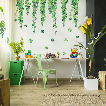 PVC Wall Stickers, Wall Decoration, Leaf, 980x390mm, 2 sheets/set