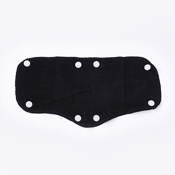 Polyester Reusable Hard Hat Sweatband, Washable Sweatband, with Snap Buttons, Hard Hat Accessories, Black, 26.5x13x0.1cm, Button: 11.5x4mm