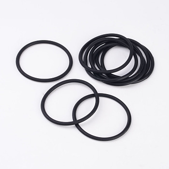 Rubber Bracelet, Black, Inner Diameter: 2-3/8 inch(6cm)