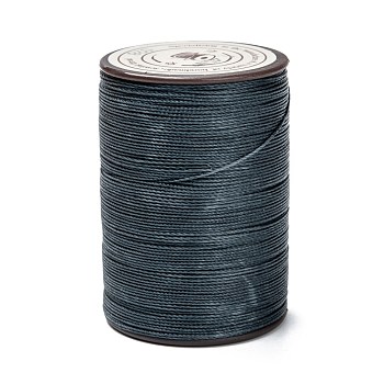 Round Waxed Polyester Thread String, Micro Macrame Cord, Twisted Cord, for Leather Sewing Stitching, Dark Slate Gray, 0.45mm, about 174.97 yards(160m)/roll