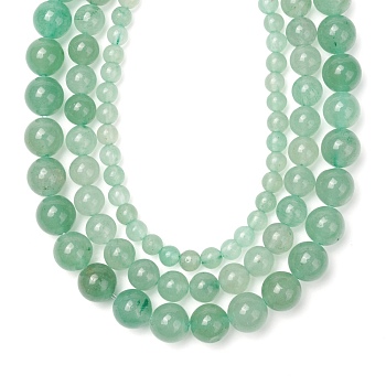 3 Strand 3 Sizes Natural Green Aventurine Beads Strands, Round, 1strand/size