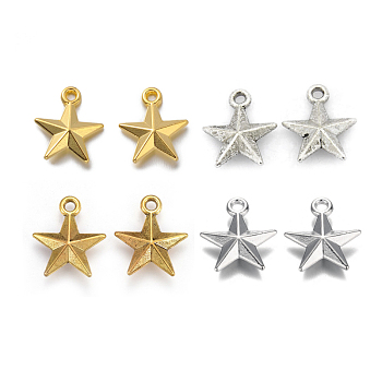 Tibetan Style Alloy Pendants, Lead Free, Star, Mixed Color, 16x14x4mm, Hole: 2mm