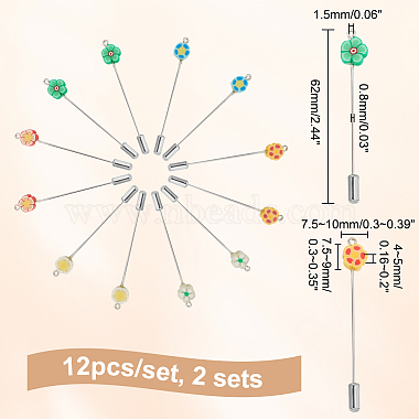 Apprêts de broche en laiton de style 12pcs 6(JEWB-PH01255)-2
