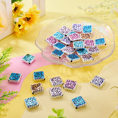 30Pcs UV Plating Printed Opaque Acrylic Beads(OACR-TA0001-73C)-5