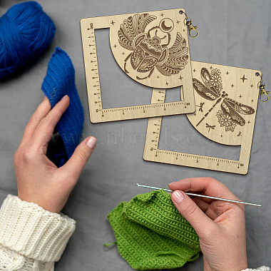 Wooden Square Frame Crochet Ruler(DIY-WH0537-006)-5