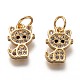 Brass Micro Pave Clear Cubic Zirconia Charms(ZIRC-C020-38)-4