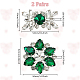 WADORN 4Pcs 2 Styles Flower Brass Rhinestone Shoe Decorations(AJEW-WR0002-42A)-2