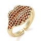 Rack Plating Brass Micro Pave Cubic Zirconia Open Cuff Rings(RJEW-K266-01G-01)-1