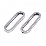 Non-Tarnish 201 Stainless Steel Linking Rings, Laser Cut, Oval, Stainless Steel Color, 20x6x1.5mm, Inner Diameter: 17x3mm(X-STAS-S080-001P)