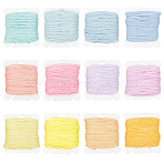 24Pcs 12 Colors Polyester Embroidery Threads, for Cross-stitch, Mixed Color, 1mm, 1pc/color(DIY-CY0003-60)