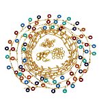 DIY Chain Necklace Making Kit, Including Brass Beaded Chains & Enamel Bar Link Chains & Chain Extenders & Jump Ring, Zinc Alloy Lobster Claw Clasps, Golden, 12x6mm, Hole: 1.2mm, 8pcs(DIY-SZ0001-55G)