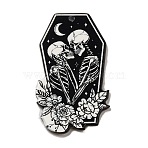Acrylic Pendants, Valentine's Day Theme, Black, Skeleton, 45x26.5x2.2mm, Hole: 1.8mm(OACR-B016-02B)