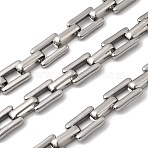 304 Stainless Steel Rectangle Link Chains, Unwelded, Stainless Steel Color, 11.5x8x2.5mm(CHS-Z007-09P)