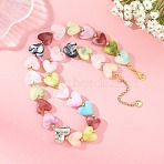 Acrylic Beads & CCB Plastic Beads Beaded Necklaces for Women, Colorful, 18.31 inch(46.5cm)(AC-NJEW-JN06383)