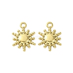 304 Stainless Steel Charms, Sun Charms, Real 14K Gold Plated, 14.5x12x1.5mm, Hole: 1.6mm(STAS-L269-039G)