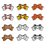 12Pcs 6 Colors Bowknot Food Grade Eco-Friendly Silicone Beads, Mixed Color, 15x29x5mm, Hole: 2mm, 2pcs/color(SIL-CJ0002-37)