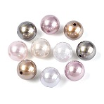 Electroplate ABS Plastic Imitation Pearl Round Beads, Mixed Color, 15~15.5mm, Hole: 2~2.5mm(SACR-T017-74M)
