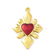 Alloy Enamel Pendants, Golden, Heart Charm, Golden, 40x26x3mm, Hole: 1.8mm(X-ENAM-P252-07G)