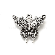 Tibetan Style Alloy Pendants, Cadmium Free & Lead Free, Butterfly, Antique Silver, 20x22x3.5mm, Hole: 1.4mm, about 333pcs/500g(FIND-G078-02AS)
