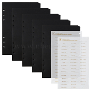 35 Sheets A5 PVC Binder Dividers, with 2 Sheets PVC Waterproof Self Adhesive Stickers, Black, 211x143x1.5mm(AJEW-FH0004-39A)