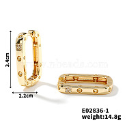 Simple Fashion Copper Inlaid Zircon Hoop Earrings, Exquisite European and American Style(FP3336-1)