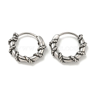 316 Surgical Stainless Steel Hoop Earrings, Ring, Antique Silver, 14.5x4mm(EJEW-D096-19F-AS)