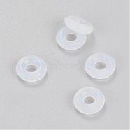 Rubber O Rings, Donut Spacer Beads, Fit European Clip Stopper Beads, Clear, 6x2mm(KY-R009-01)