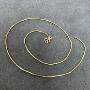 Brass Box Chain Necklaces, with Spring Ring Clasps, Golden, 45.72x0.1cm(NJEW-BB66530-C)