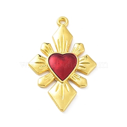 Alloy Enamel Pendants, Golden, Heart Charm, Golden, 40x26x3mm, Hole: 1.8mm(X-ENAM-P252-07G)