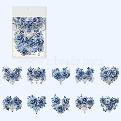 4 Styles Sealing Stickers, Label Paster Picture Stickers, for Scrapbooking, Kid DIY Arts Crafts, Album, Blue, 48~61x59~61x0.1mm(DIY-Z038-05D)