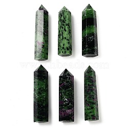 Tower Natural Ruby in Zoisite Healing Stone Wands, Energy Balancing Meditation Therapy Decors, Hexagon Prism, 23~27x17~24x37~89mm(G-A096-02G-1)