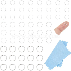 3 Styles 925 Sterling Silver Open Jump Rings, Round Rings, 1Pc Suede Fabric Square Silver Polishing Cloth, Silver, 4~6x4~0.4~0.6mm, Inner Diameter: 2.5~5mm(STER-UN0001-22B)
