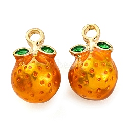 Alloy Enamel Pendants, Fruits Charms, Mangosteen, 13x8.5x8mm, Hole: 1.6mm(PALLOY-S032-01A-020)