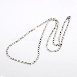 Curb Chain Necklace for Men, 304 Stainless Steel Necklaces, with Lobster Claw Clasps, Stainless Steel Color, 23.2 inch(59cm)(NJEW-F027-11)