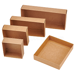 10Pcs 5 Style Paper Boxes, Gift Wrapping Boxes, for Garment Packing box, Cosmetic box, Rectangle & Square, BurlyWood, 85~225x85~95x30~43, 2pcs/style(CON-BC0002-32B)