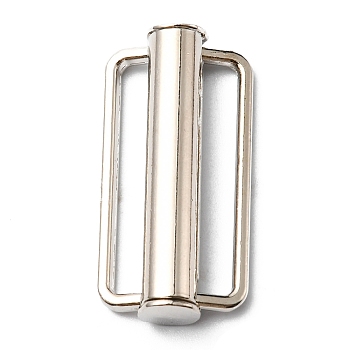Alloy Belt Strap Buckles, for Down Jacket Windbreaker Garment Accessories, Rectangle, Stainless Steel Color, 36x18x6.5mm, Hole: 29x3.4mm
