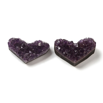 Raw Rough Love Heart Natural Amethyst Specimen Cluster, Reiki Energy Stone Home Display Decorations, 40~50mm