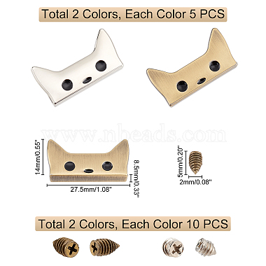 Elite 2 Bags 2 Colors Alloy Enamel Corner Protector(DIY-PH0006-63)-4