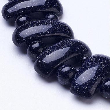 Synthetic Blue Goldstone  Beaded Necklaces(NJEW-G920-07)-2