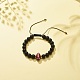 Bracelet en pierre de lave naturelle et perles tressées en acrylique(BJEW-JB08554)-4