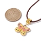 colliers à pendentif papillon en alliage émaillé(NJEW-JN04580-01)-3